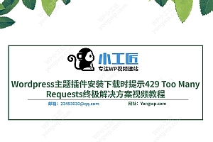 WordPress主题插件安装下载时提示429 Too Many Requests终极解决方案视频教程