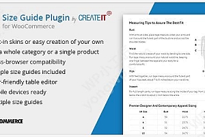 WooCommerce Product Size Guide产品尺码指南插件免费下载